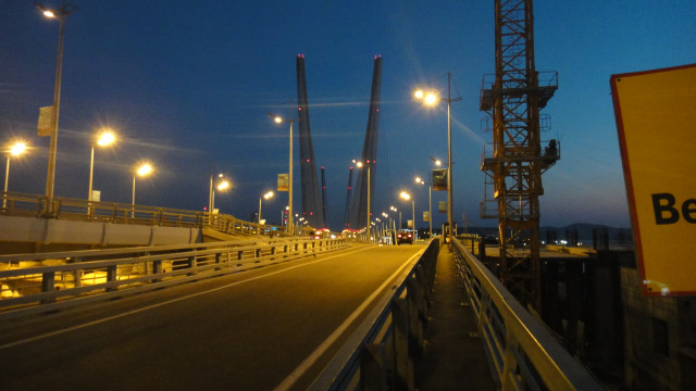 Bridge beware lights crane background free wallpaper for desktop - medium preview image