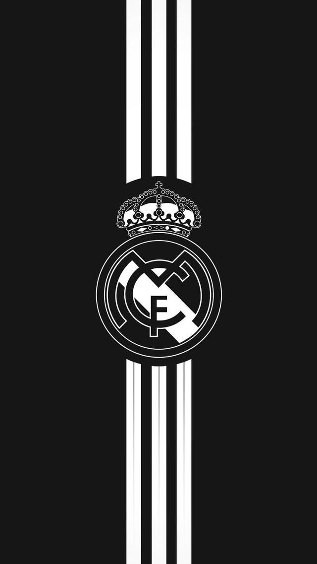 Black white soccer team logo free wallpaper for mobile - medium preview image