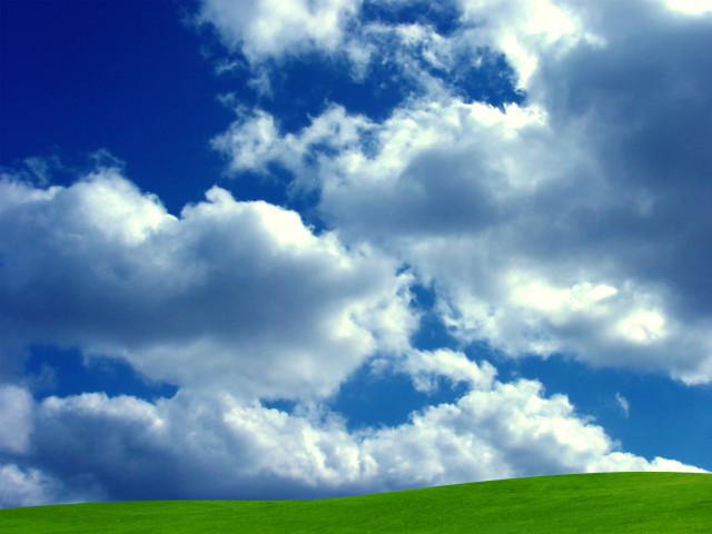 Green hill blue sky clouds #3 free wallpaper for desktop - medium preview image