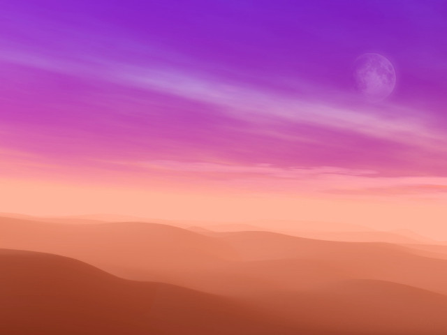 Purple sky distant moon mountain free wallpaper for desktop - medium preview image