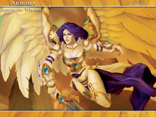 Woman wings sword painting artwork free wallpaper for desktop - medium preview image