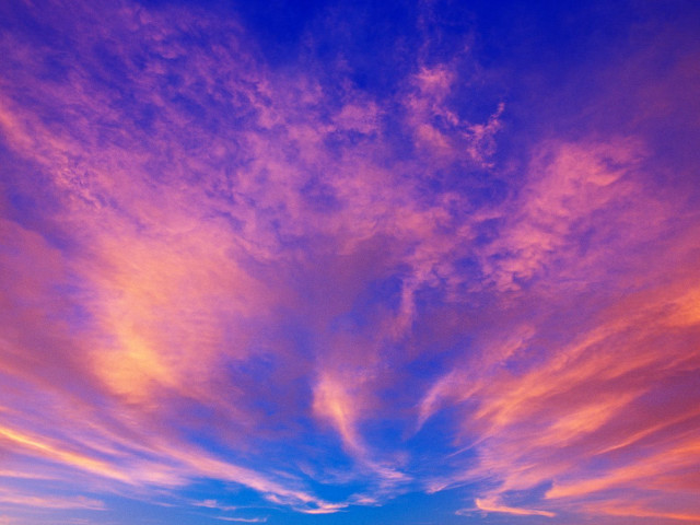Sunset pink blue clouds beach #2 free wallpaper for desktop - medium preview image