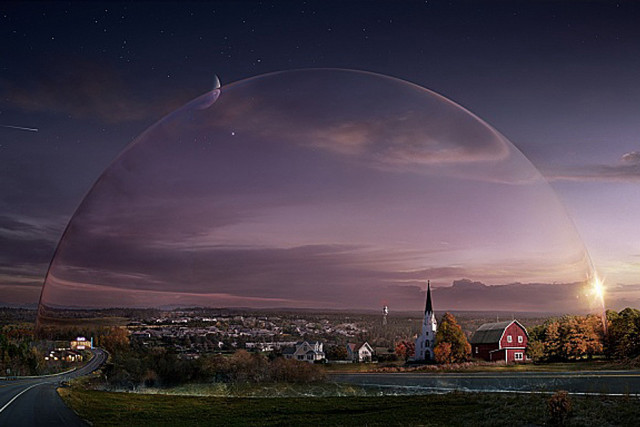 Large bubble road town church free wallpaper for desktop - medium preview image