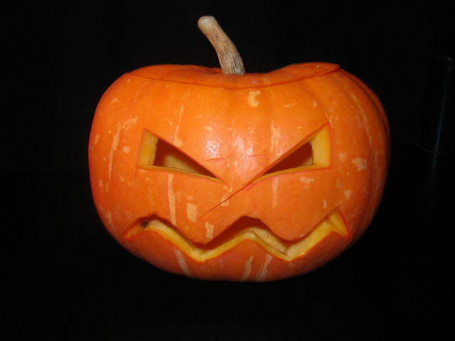 Carved pumpkin scary face toothpick free wallpaper for desktop - medium preview image
