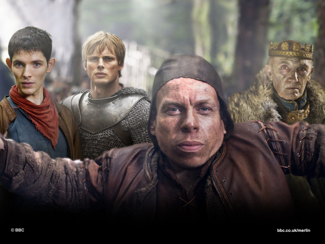 Medieval costume group forest trees free wallpaper for desktop - medium preview image