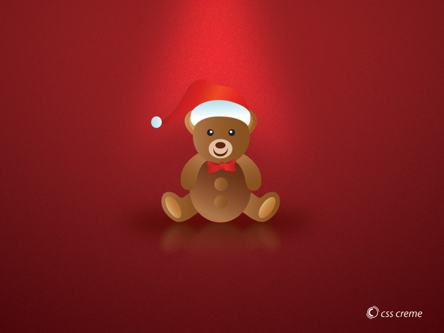Teddy bear santa hat red free wallpaper for desktop - medium preview image