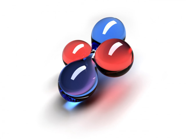 Three balls red blue tops free wallpaper for desktop - medium preview image