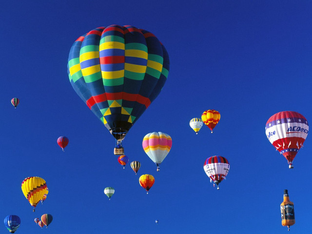 Hot air balloons flying blue #4 free wallpaper for desktop - medium preview image