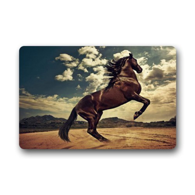 Horse running dirt field cloudy free wallpaper for tablet - medium preview image