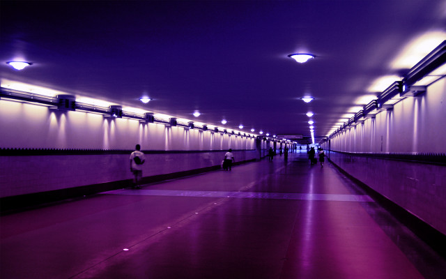 Long hallway person walking distance #2 free wallpaper for desktop - medium preview image