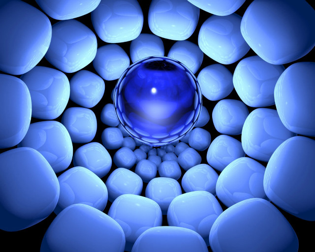 Blue balls circular pattern raytraced free wallpaper for desktop - medium preview image