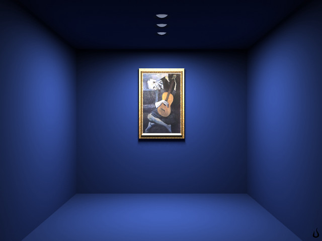 Painting blue wall room blue free wallpaper for desktop - medium preview image