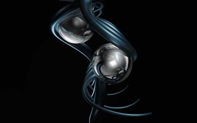 Silver biomechanical kinetic art 3d free wallpaper for desktop - medium preview image