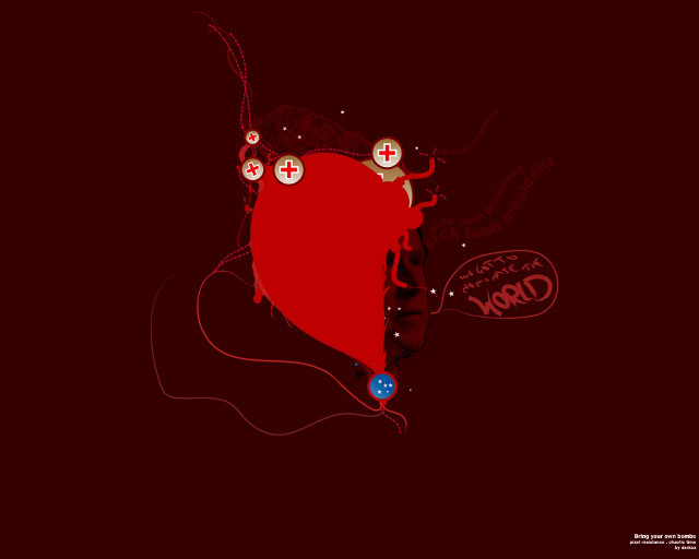 Red heart cross background illustration free wallpaper for desktop - medium preview image