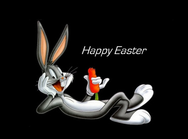 Rabbit holding carrot happy easter free wallpaper for desktop - medium preview image