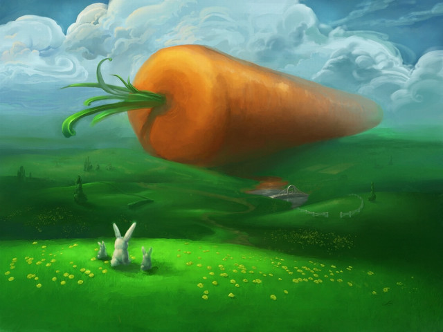 Carrot falling hill air rabbit #2 free wallpaper for desktop - medium preview image