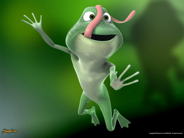 Frog mustache nosering jumping blurry free wallpaper for desktop - medium preview image