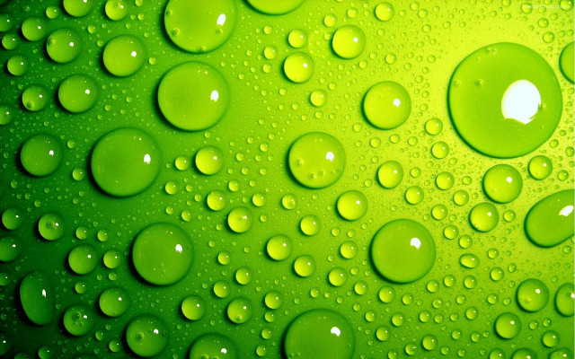 Green background water drops white #3 free wallpaper for desktop - medium preview image