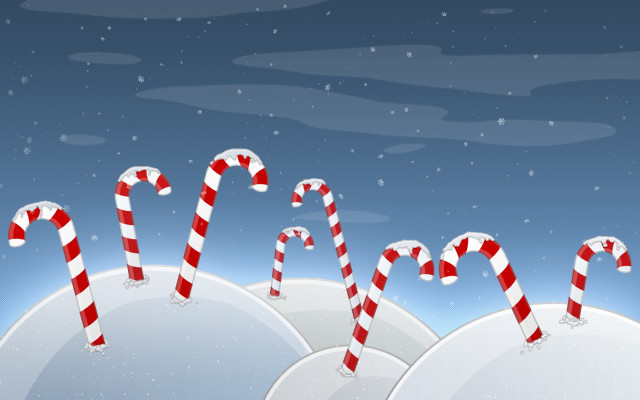 Candy canes snow covered ground #2 free wallpaper for desktop - medium preview image