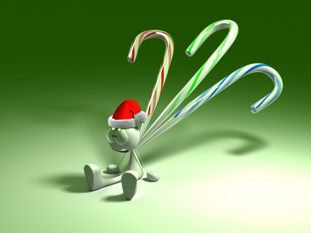 3d character candy canes santa #2 free wallpaper for desktop - medium preview image