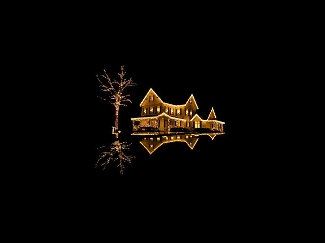 House reflection water night tree #3 free wallpaper for desktop - medium preview image