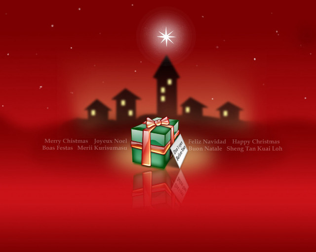 Christmas present red background star free wallpaper for desktop - medium preview image