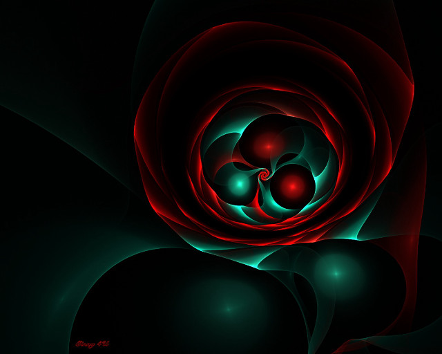 Red rose green blue petals #2 free wallpaper for desktop - medium preview image
