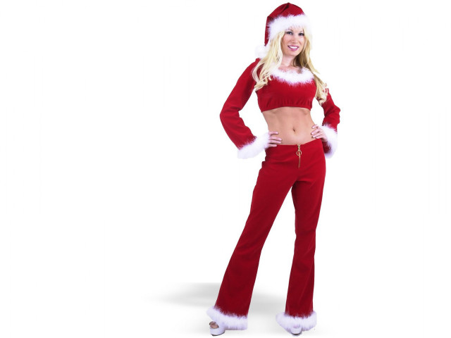 Woman santa suit posing picture #2 free wallpaper for desktop - medium preview image