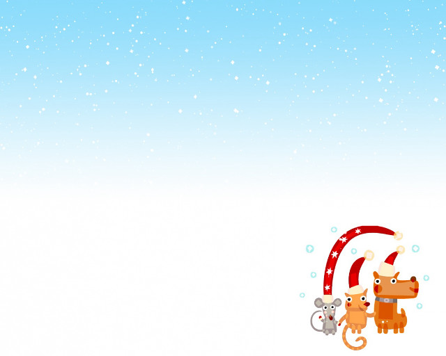 Cartoon cat dog snow red #2 free wallpaper for desktop - medium preview image