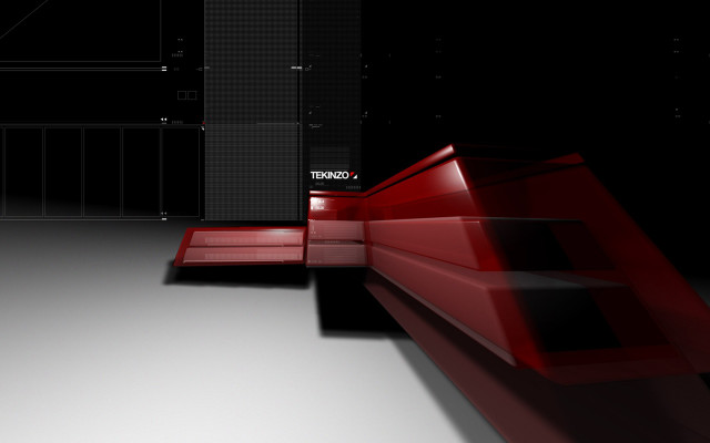 Red bench dark room wall free wallpaper for desktop - medium preview image