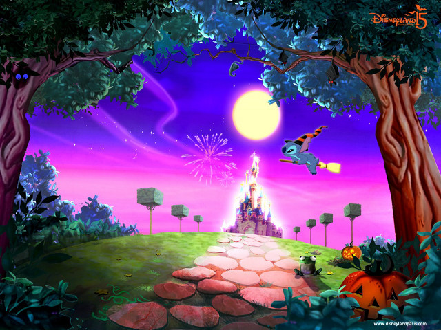 Cartoon castle firework cat flying free wallpaper for desktop - medium preview image
