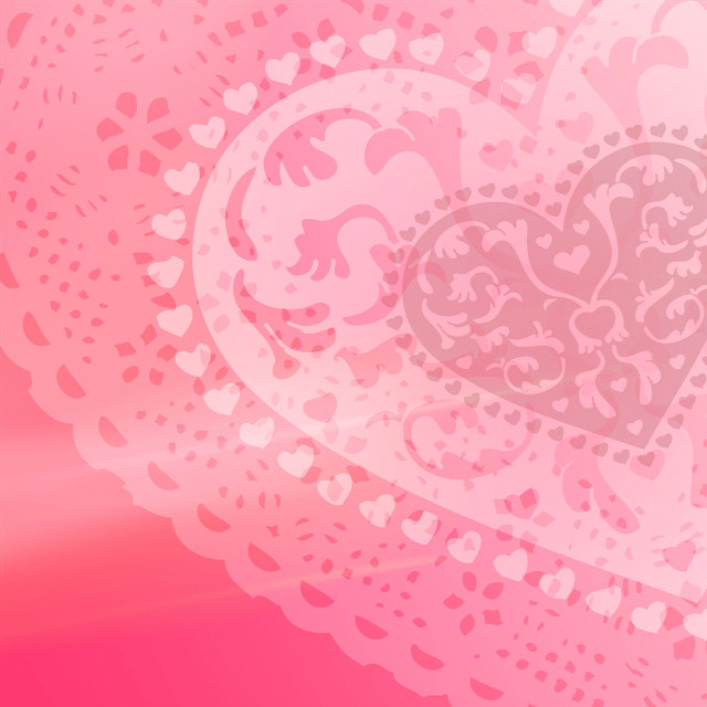 Pink background hearts lace border free wallpaper for tablet - medium preview image