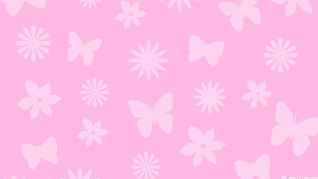 Pink background white butterflies flowers free wallpaper for desktop - medium preview image