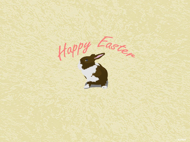 Rabbit yellow wall happy easter #2 free wallpaper for desktop - medium preview image