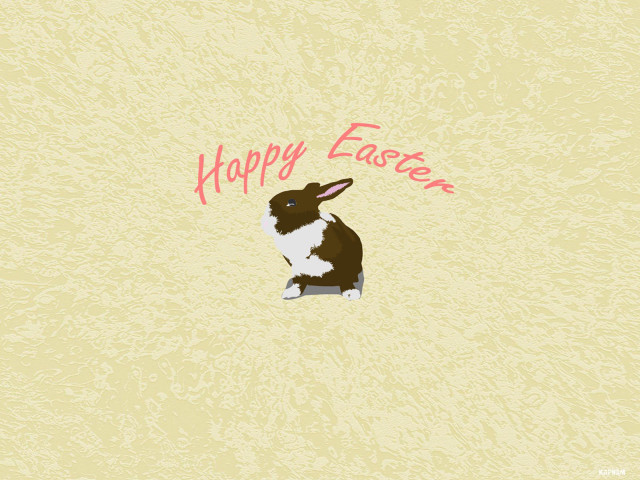Rabbit yellow wall happy easter #3 free wallpaper for desktop - medium preview image