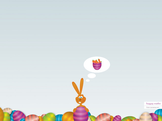 Bunny sitting pile eggs happy free wallpaper for desktop - medium preview image