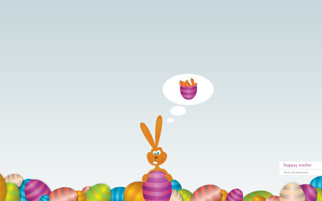 Bunny sitting pile eggs thought #3 free wallpaper for desktop - medium preview image