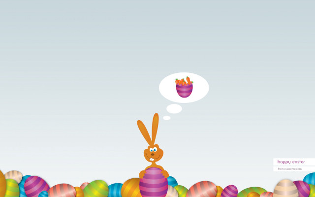Bunny pile eggs thought bubble free wallpaper for desktop - medium preview image