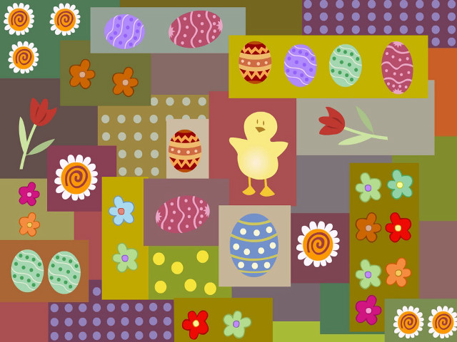 Colorful duck flowers pattern flower free wallpaper for desktop - medium preview image