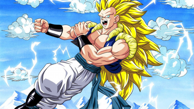 Cartoon character fighting dragon sky free wallpaper for desktop - medium preview image