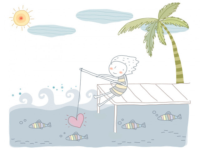 Cartoon character fishing boat palm #3 free wallpaper for desktop - medium preview image