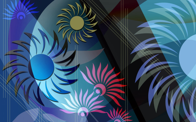 Colorful abstract background sun flower free wallpaper for desktop - medium preview image