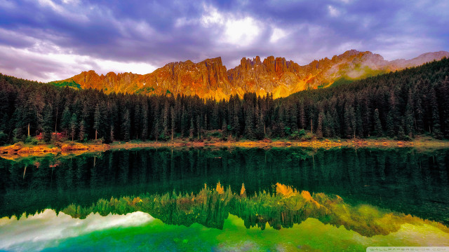 Lake mountains trees cloudy sky #41 free wallpaper for desktop - medium preview image