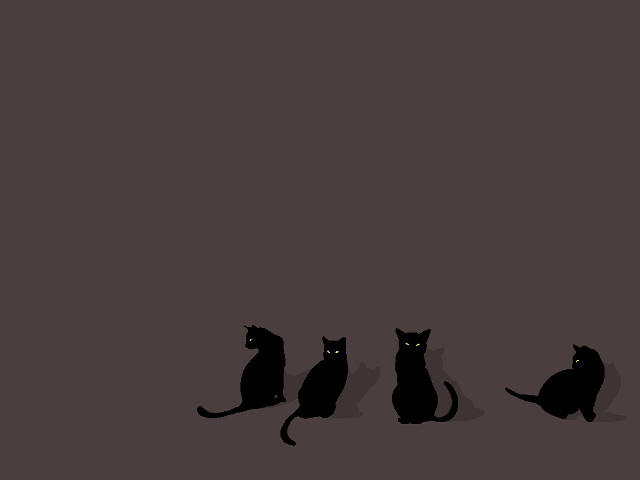 Cats sitting row wall next free wallpaper for desktop - medium preview image