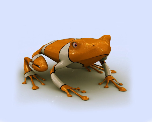 3d rendering frog orange white free wallpaper for desktop - medium preview image