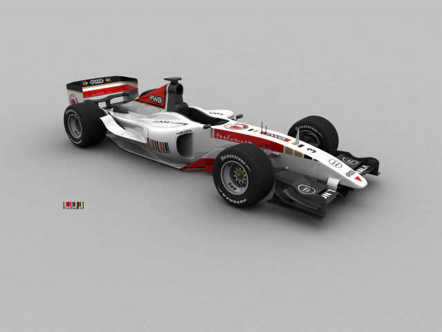 White red race car 3d free wallpaper for desktop - medium preview image