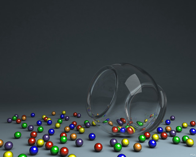 Glass vase colorful balls table free wallpaper for desktop - medium preview image