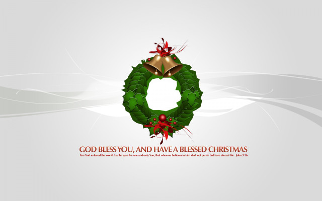 Christmas wreath bells holly leaves #2 free wallpaper for desktop - medium preview image
