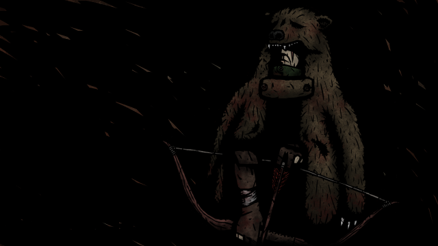 Bear bow arrow dark background free wallpaper for desktop - medium preview image