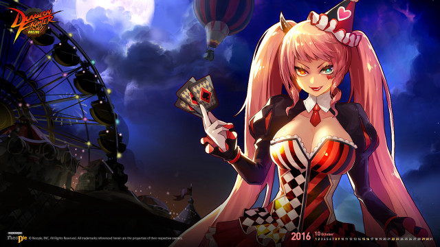 Woman cosplay fan ferris wheel free wallpaper for desktop - medium preview image